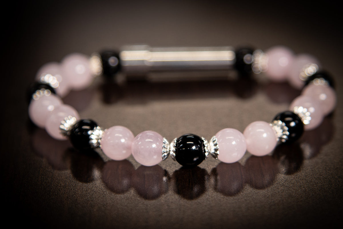 healing bracelet rose quartz onyx