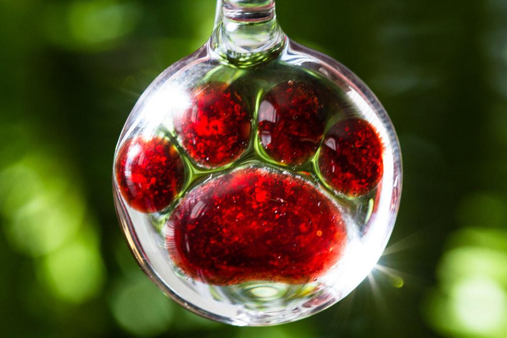 Paw Print Pendants with Infused Cremation Ashes